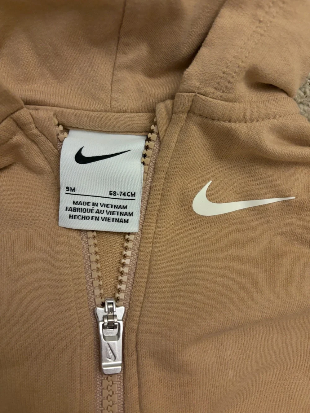 Nike Kids Hooded Zip Sweatshirt and Joggers - Beige - Picture 4 of 4